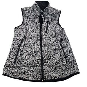 Boulder Gear Womens Softshell Vest Black White Speckled Full Zip M 2732R